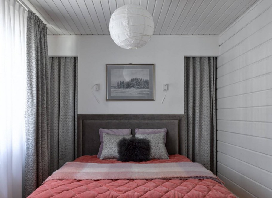 Имитация бруса в спальне