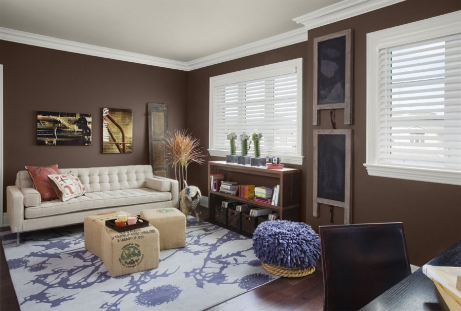 Сочетание бежевого и коричневого в интерьере