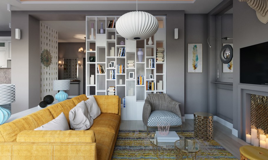 Интерьер Фьюжн гостиная