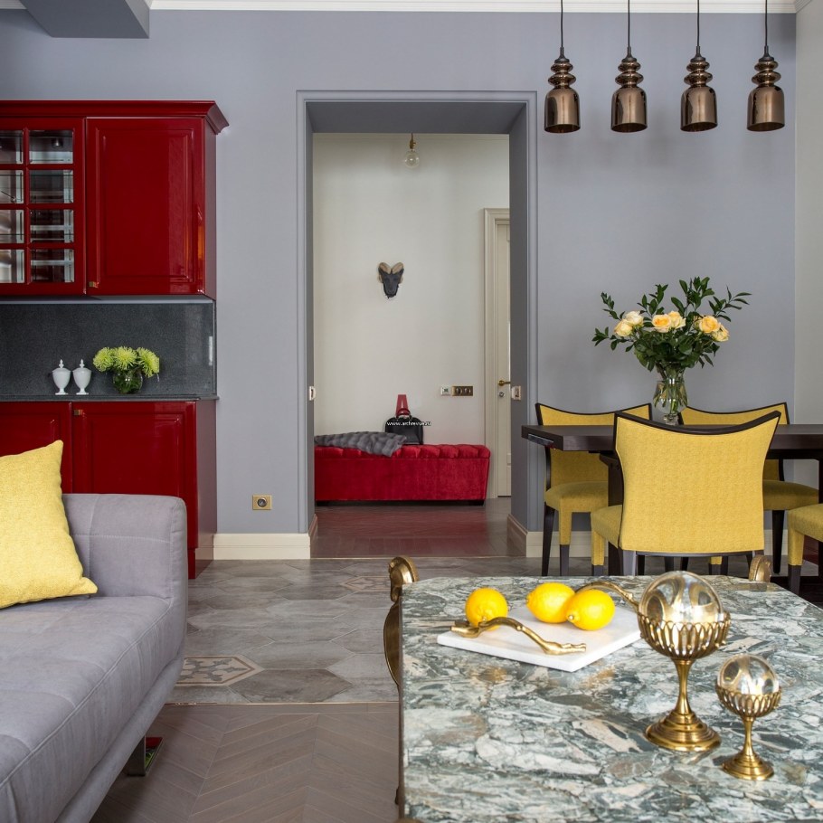 Фьюжн в интерьере гостиной