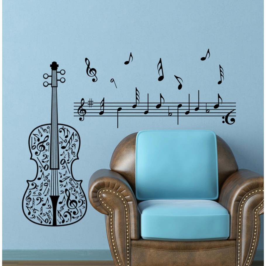 Наклейки на стену в музыкальном стиле