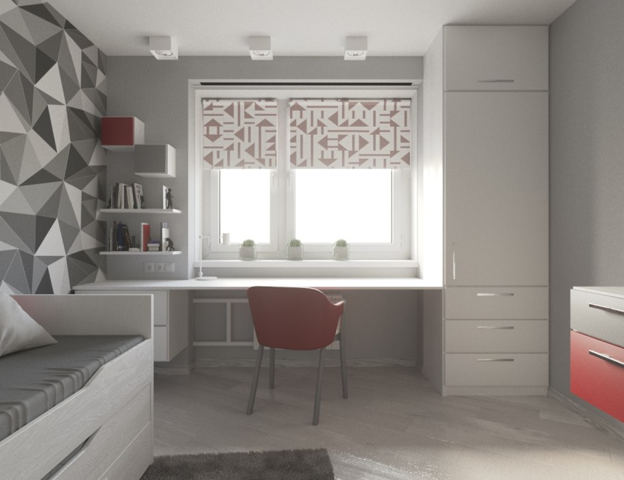 Квадратная комната для подростка