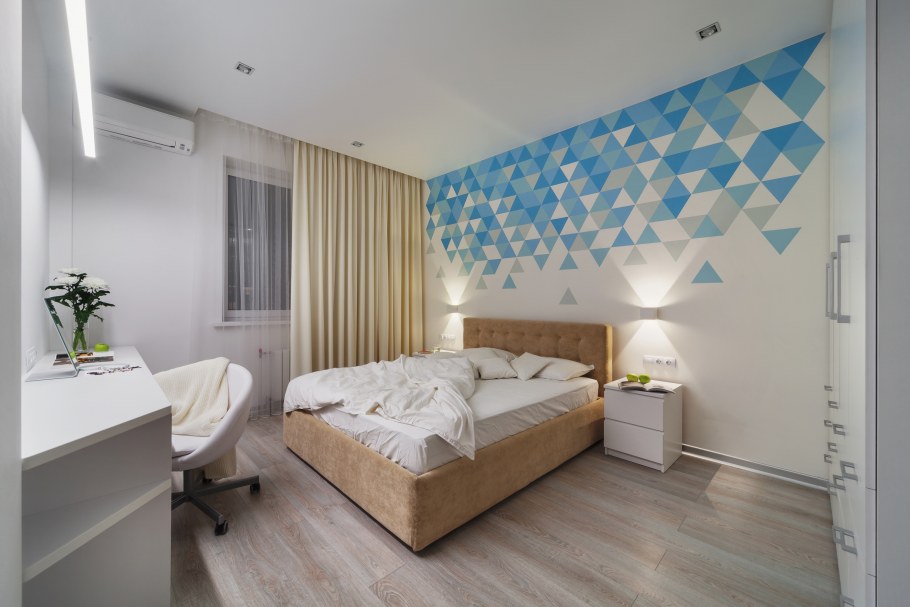 Акцентная стена в спальне