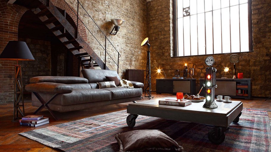 Индустриальный стиль в интерьере мебель