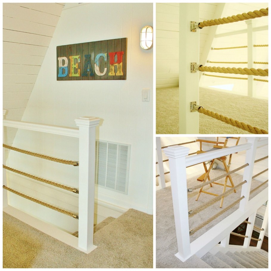 Ограждение лестницы из каната