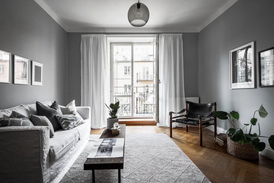 Шторы к серым стенам