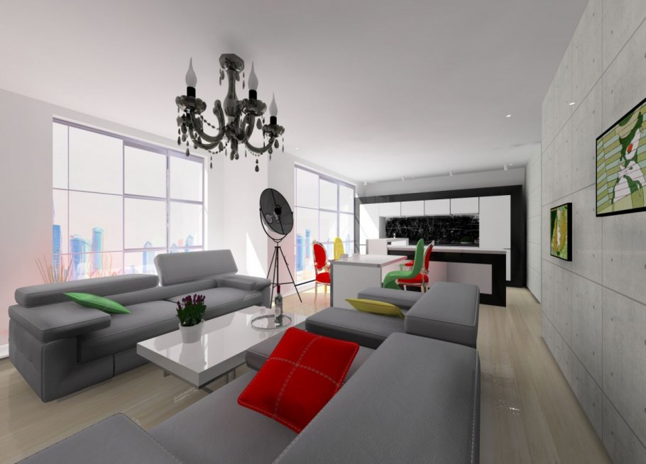 Бело черная спальня