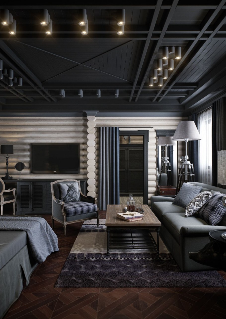 Черный деревянный дом