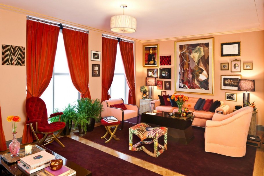 Сочетание персикового в интерьере