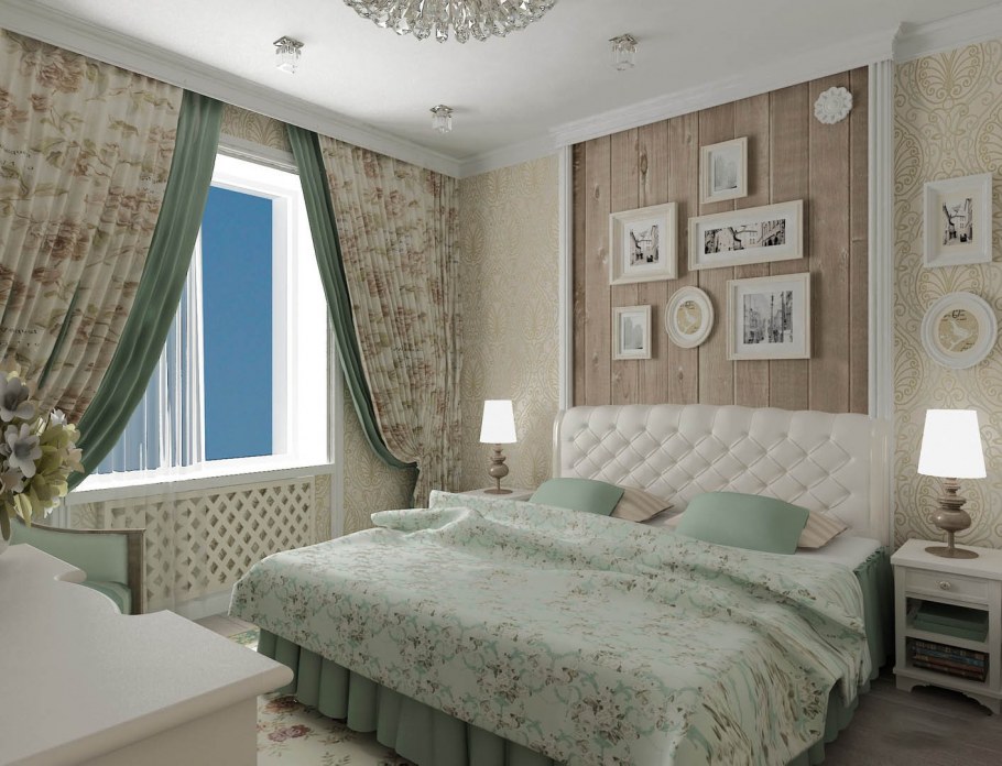 Стиль Прованс в спальне 12м2