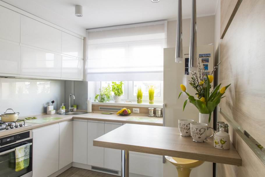 Визуально расширить маленькую кухню