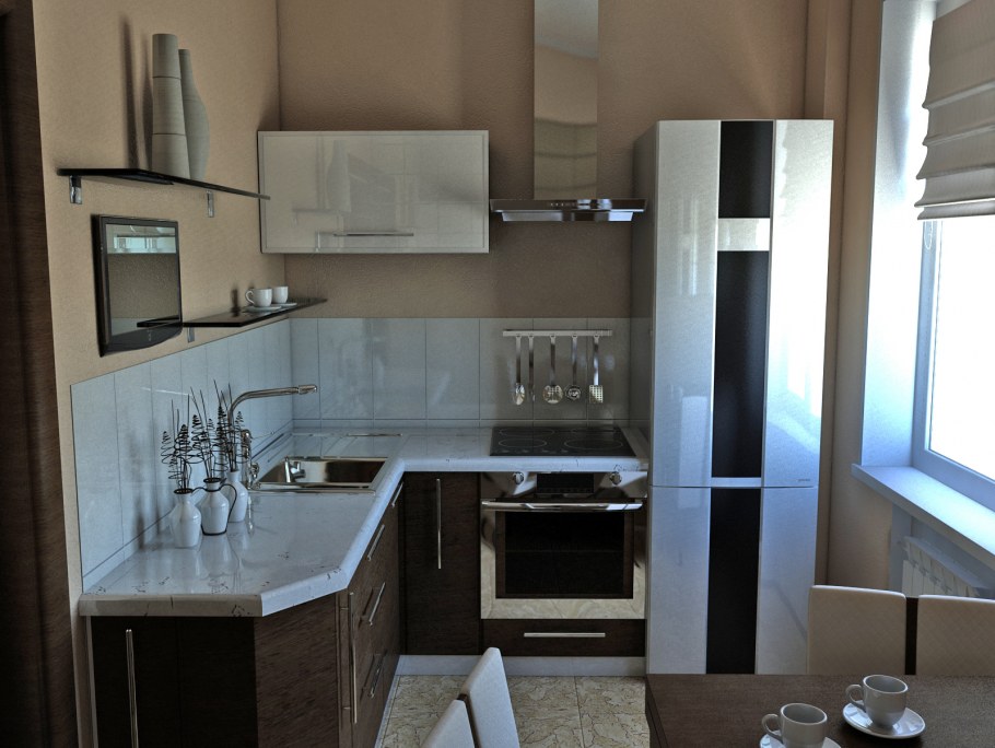 Угловая кухня в хрущевке