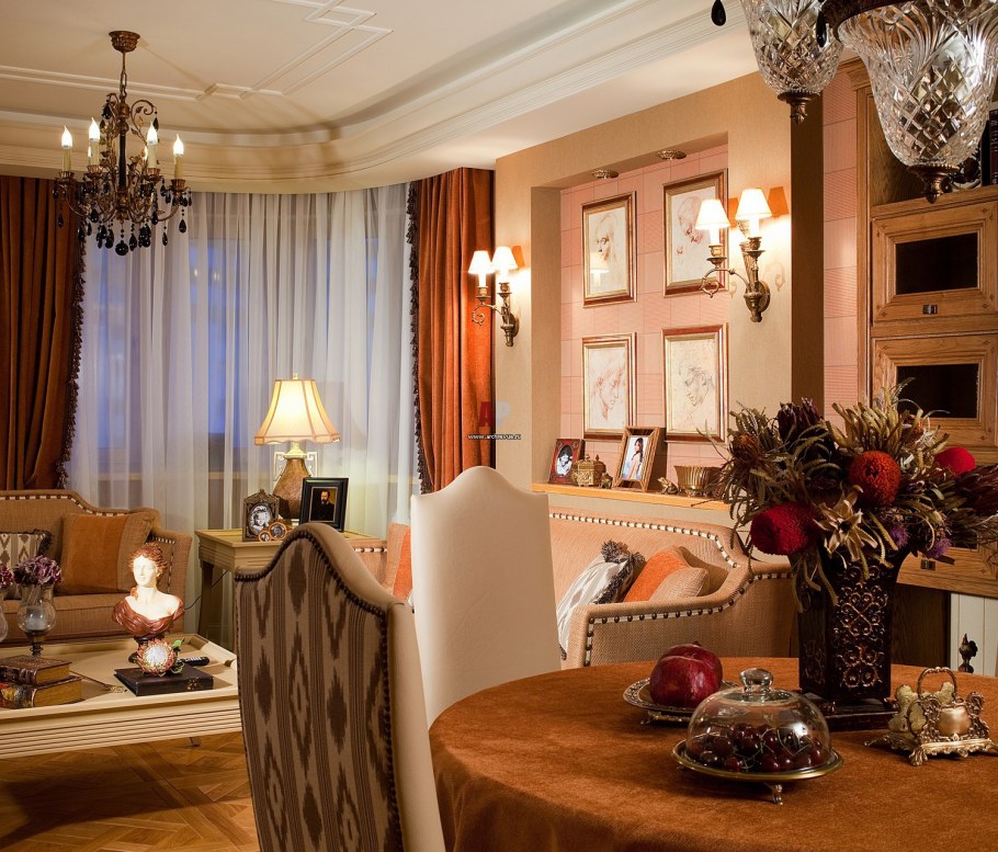 Гостиная Неоклассика терракотовый