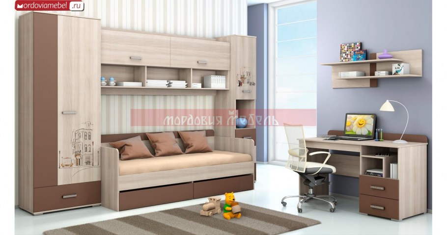 Омега-17 кровать-диван двухъярусная