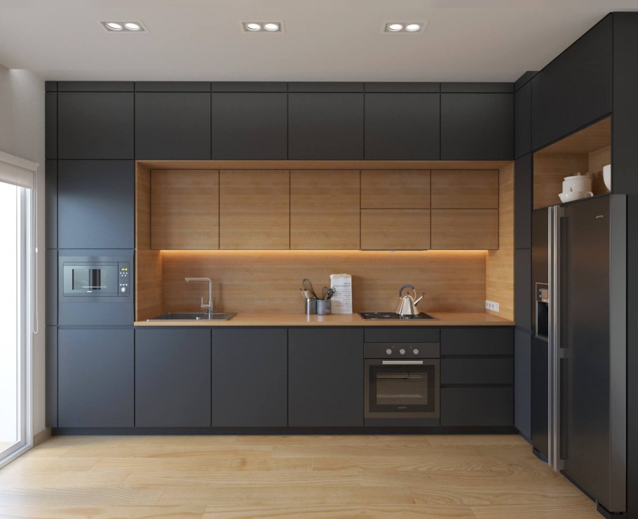 Кухня с антресолями профиль gola