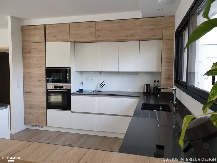 Кухни антресольные под дерево