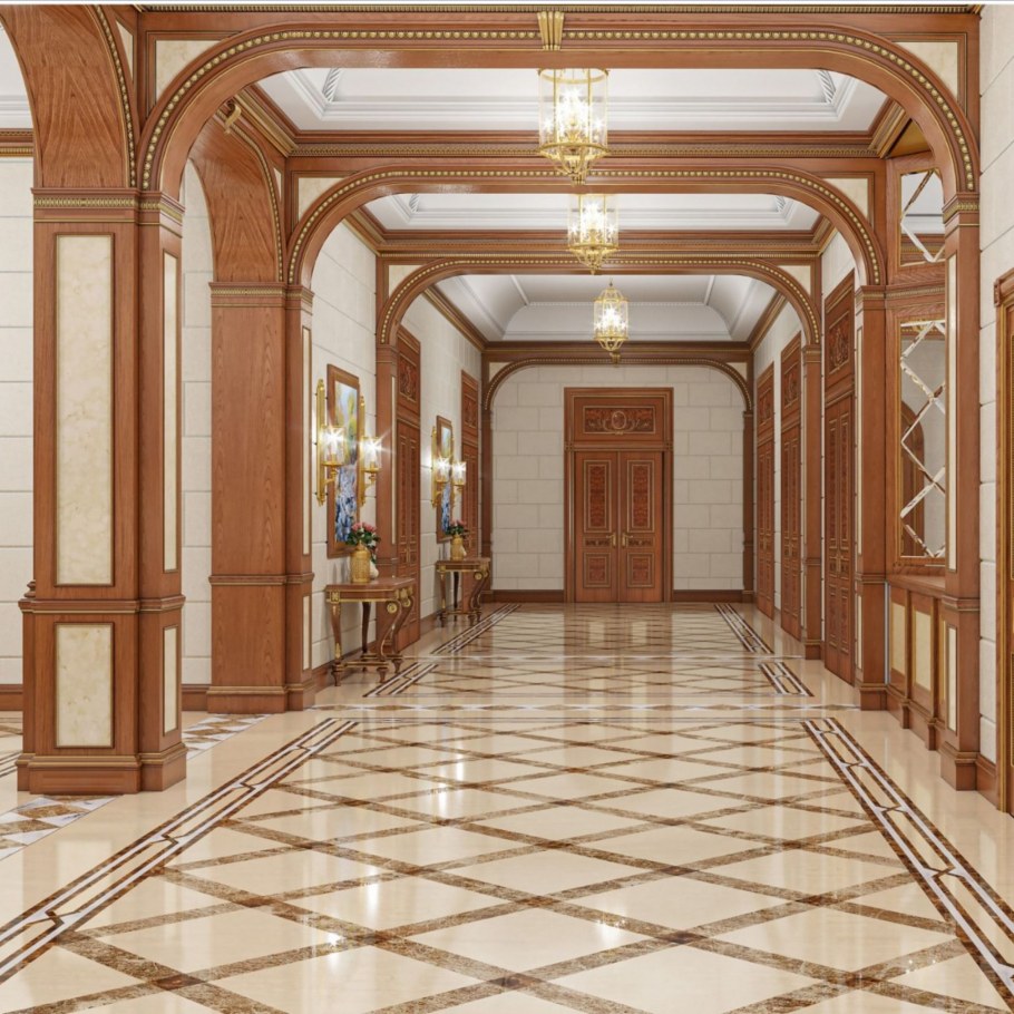 Натишной потолки для холла