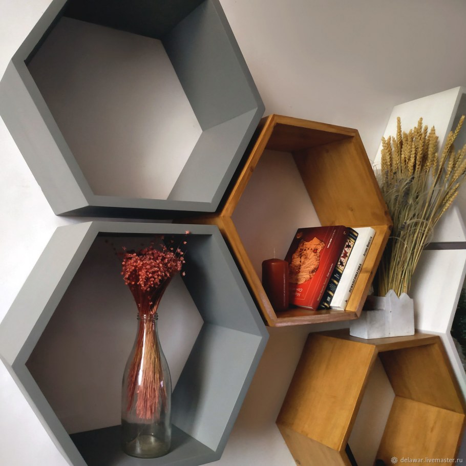 Деревянные полки соты