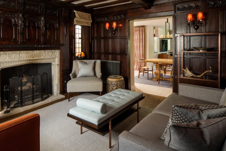 Гостиная в стиле Тюдор Англия