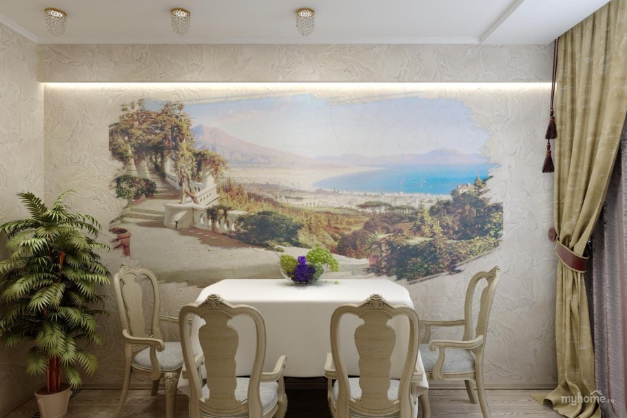 Affresco фрески в интерьере кухни