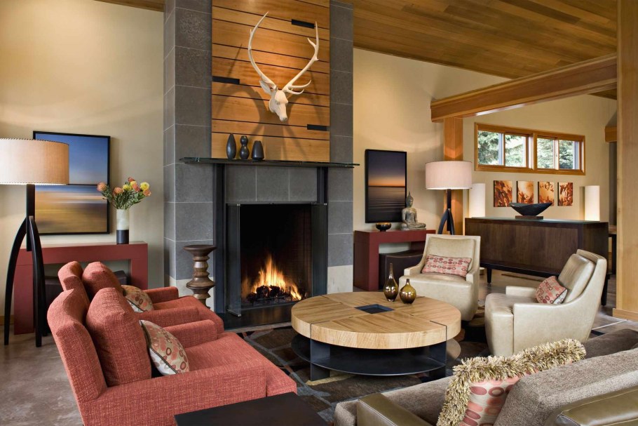 Гостиная с камином