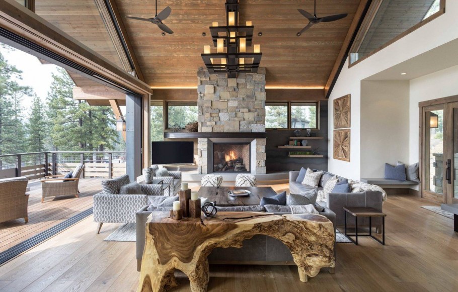 Камин на террасе