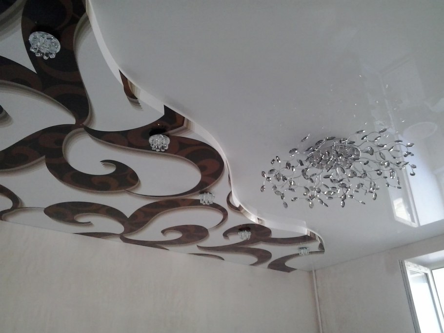 Натяжные потолки с узорами