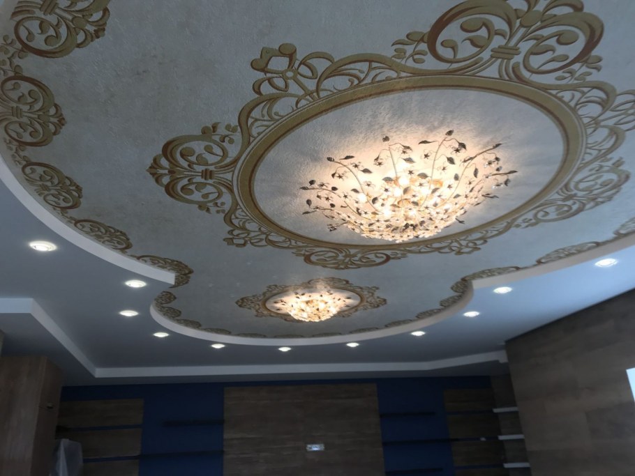 Двухуровневые натяжные потолки с фотопечатью