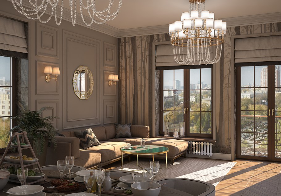 Интерьеры загородных домов и коттеджей в серых тонах