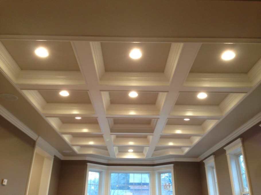 ° кессонированный ГКЛ на потолок