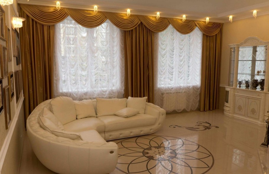 Шторы в гостиную на 3 окна