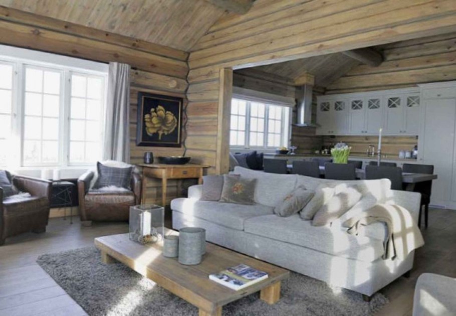 Камин в норвежском стиле