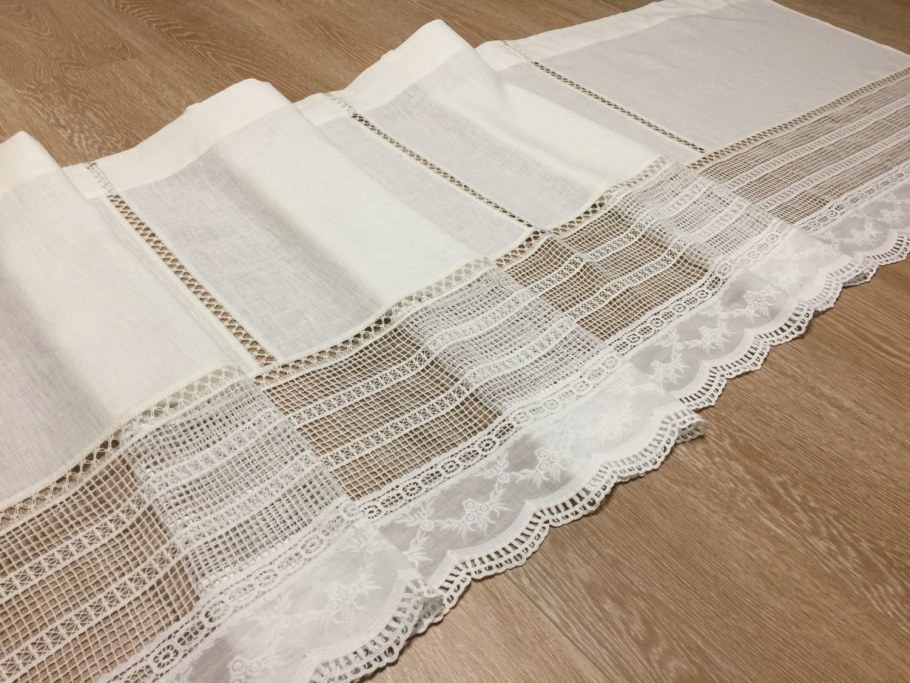 Занавески лен с кружевом