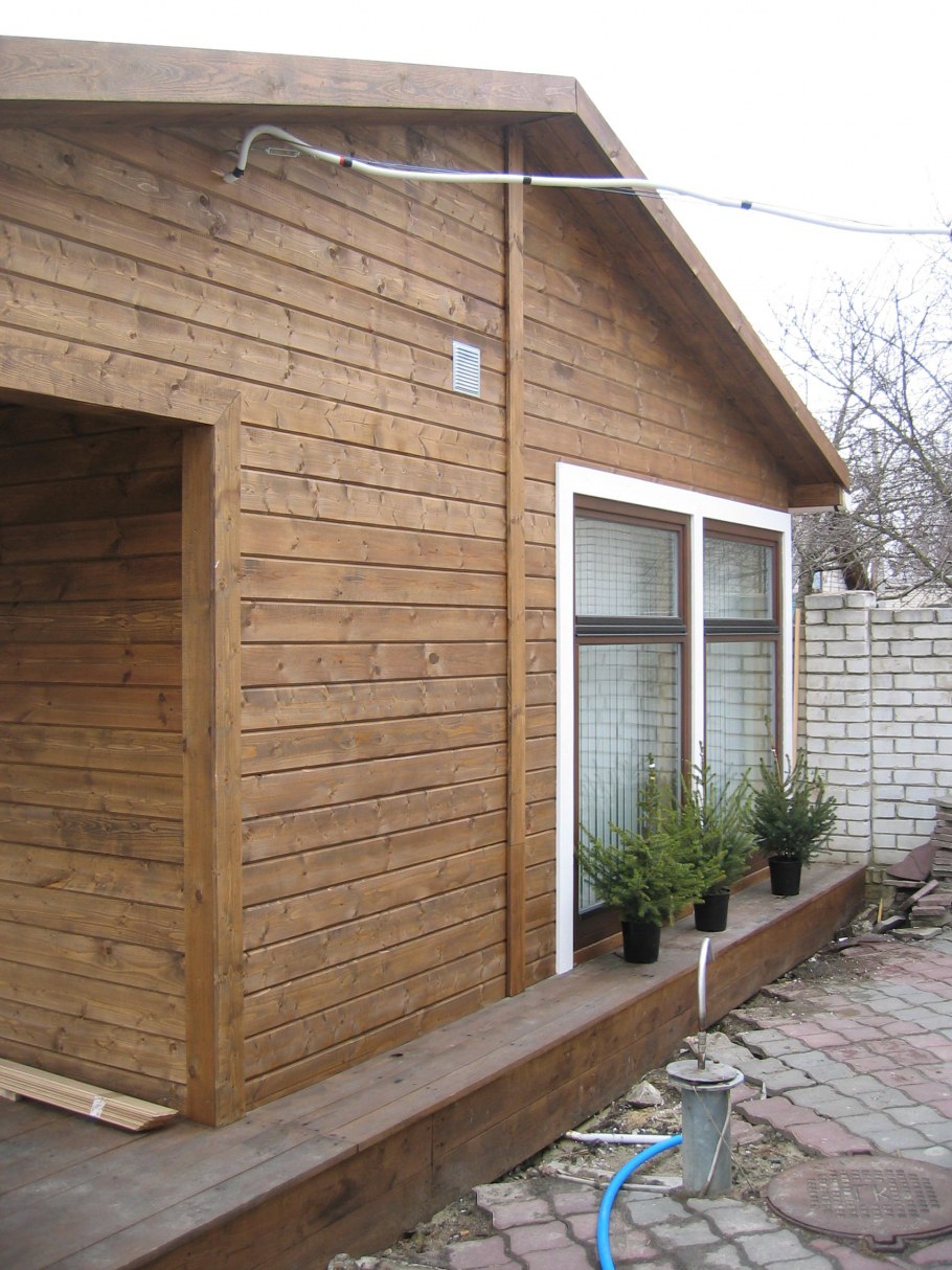 Отделка фасада имитацией бруса