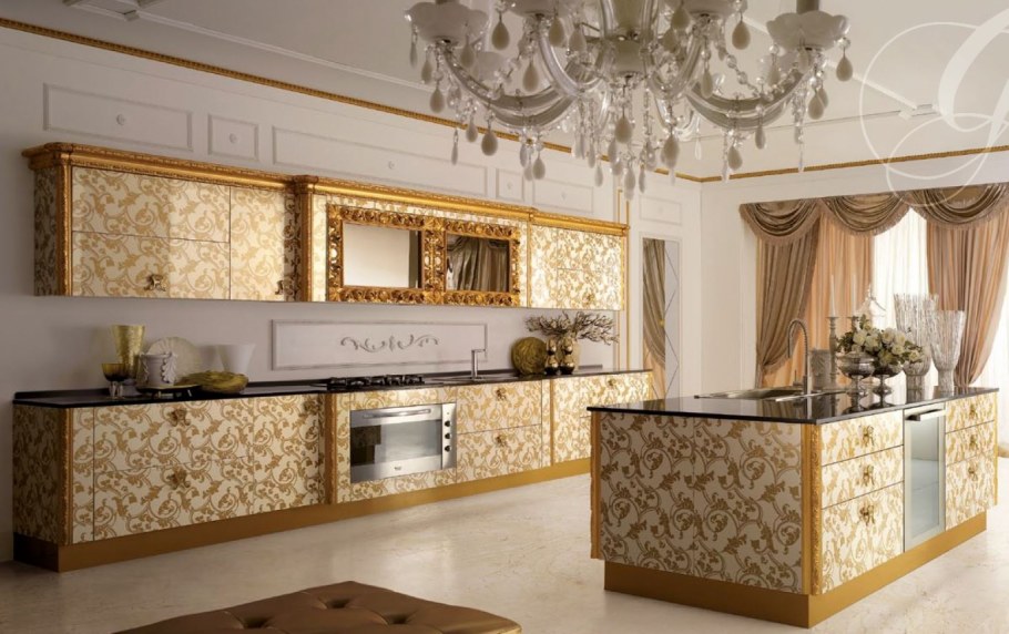 Кухня в золотом цвете