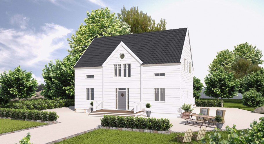 Дом с гаражом в скандинавском стиле