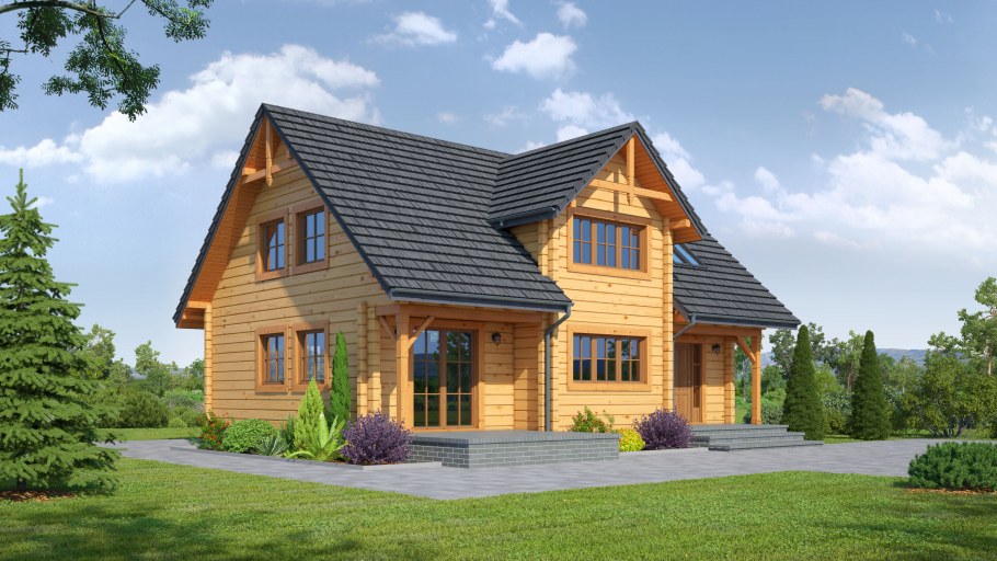 Фасады домов с мансардной крышей