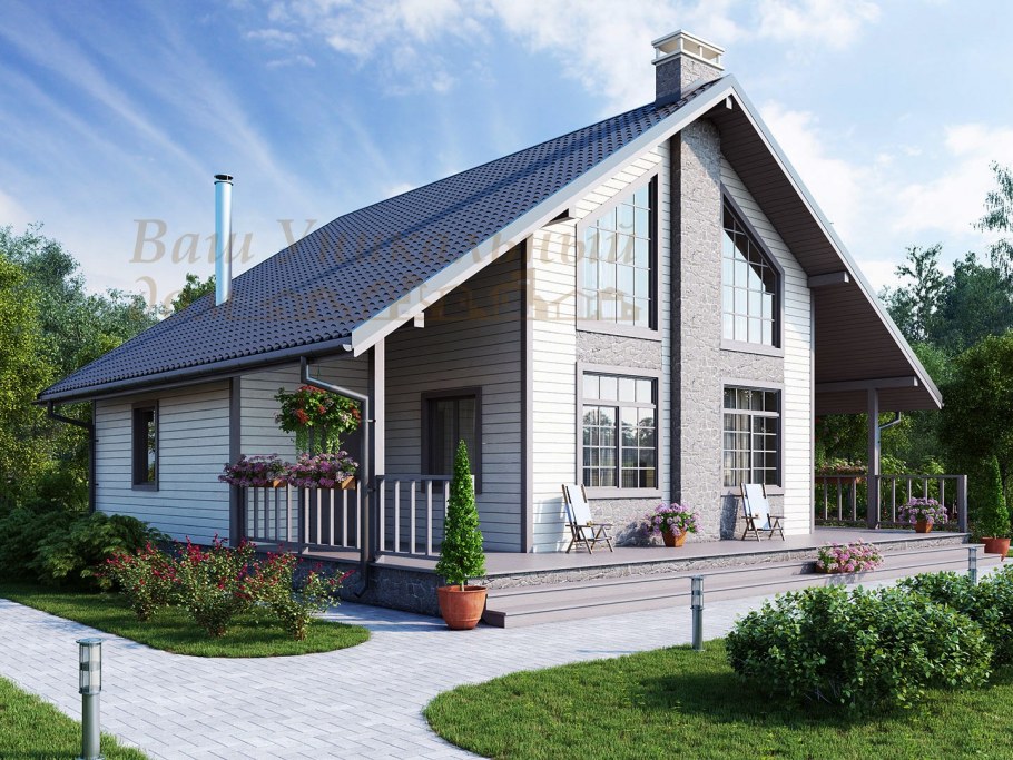 Современный мансардный дом