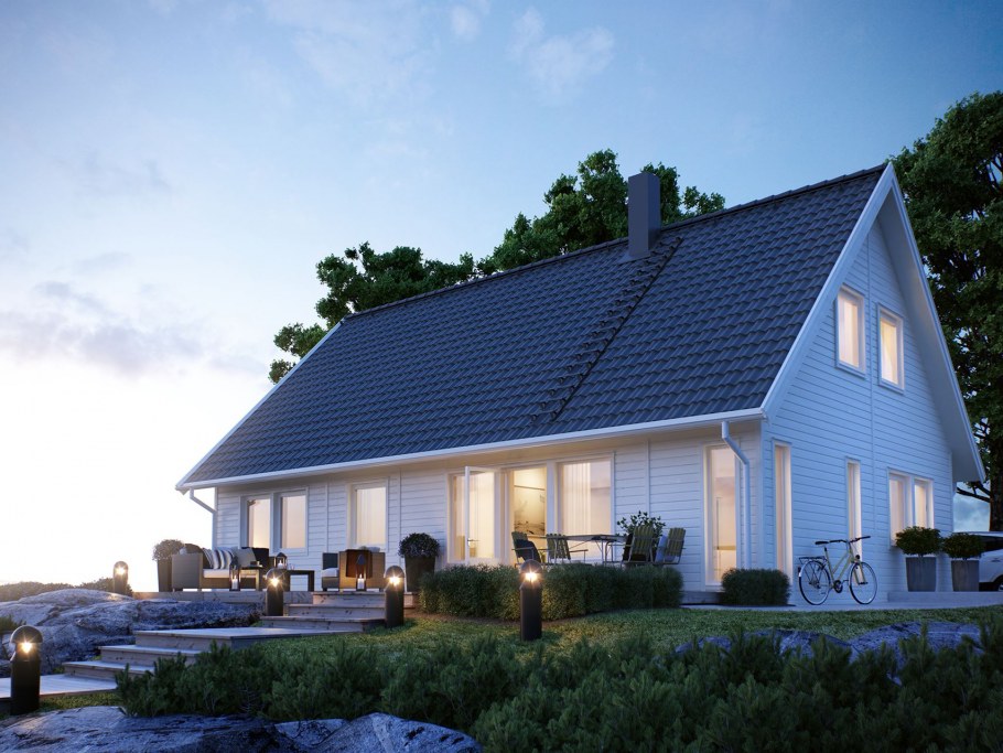 Дом с мансардой в стиле барнхаус