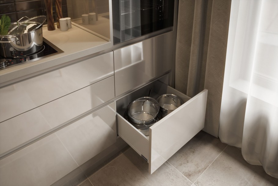 Кухонные ящики без ручек