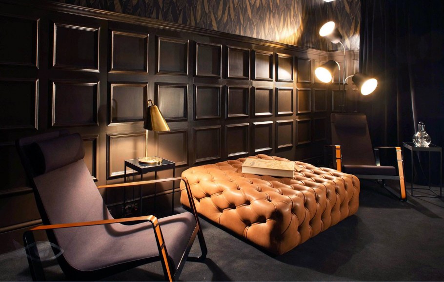 Клубный стиль в интерьере кабинета