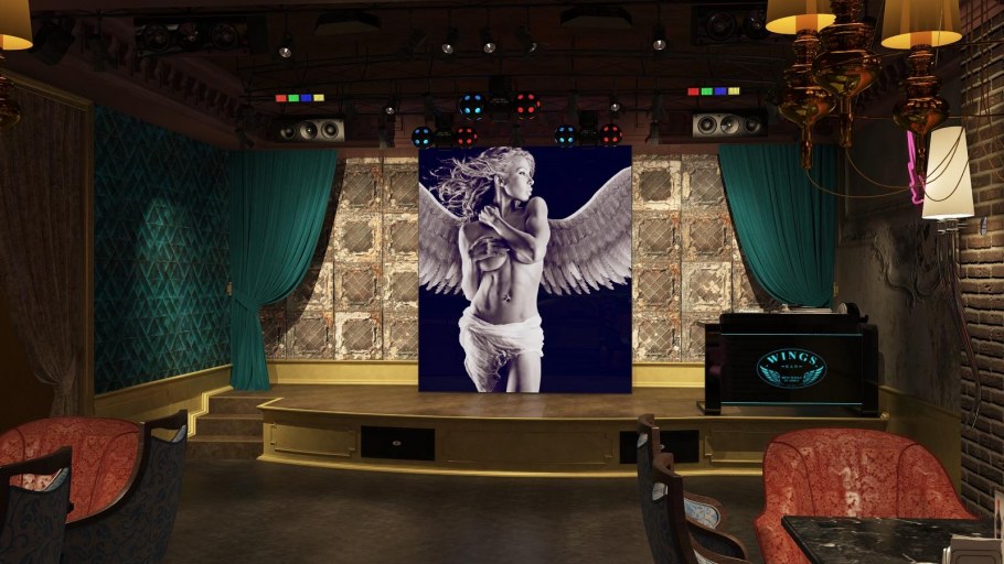 Интерьер кафе бара с танцполом