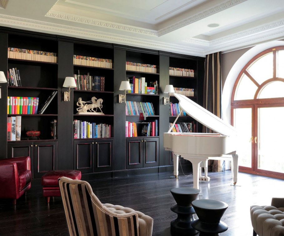 Английская библиотека интерьер