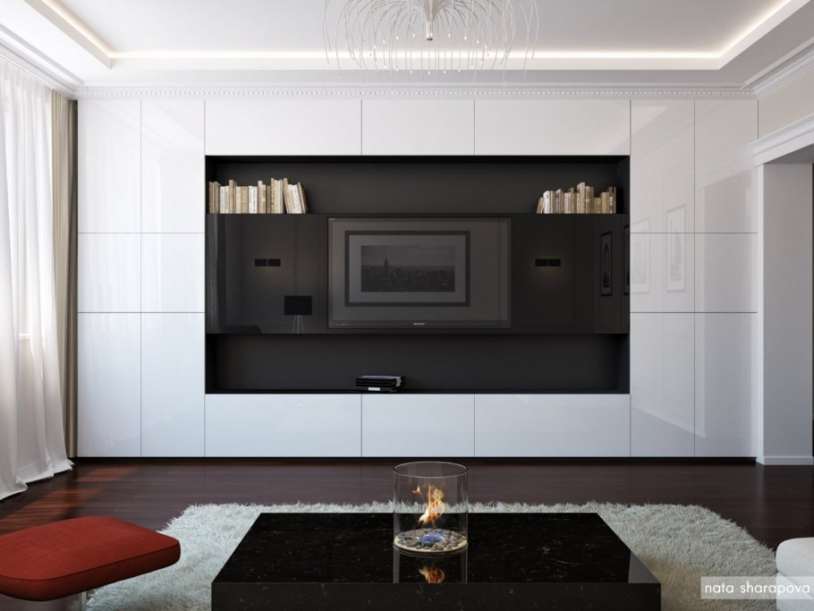 Встроенная стенка с телевизором