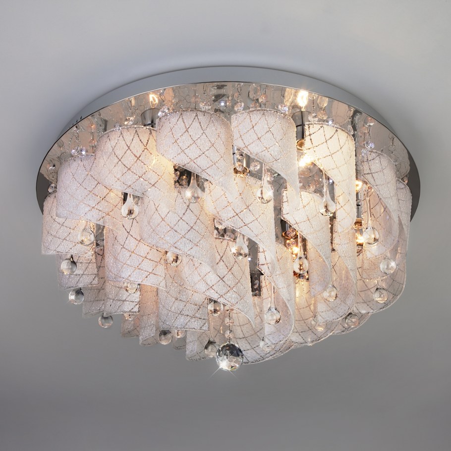 Потолочная люстра Eurosvet Cascade 80117/9 хром/белый