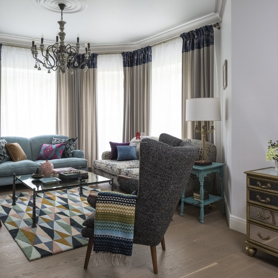 Интерьер двусветной гостиной