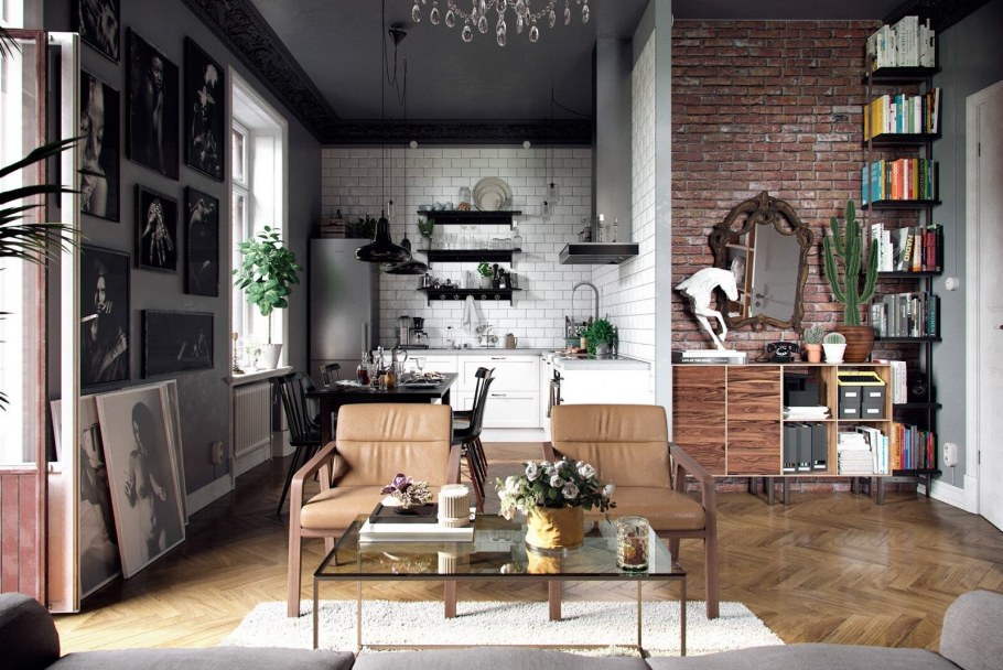 Гостиная Сканди лофт