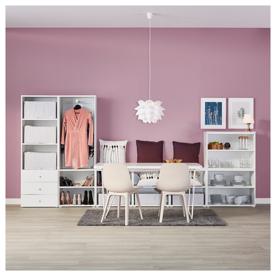 ОПХУС гардероб, белый, ФОННЕС САННИДАЛЬ, 340x42x241 см