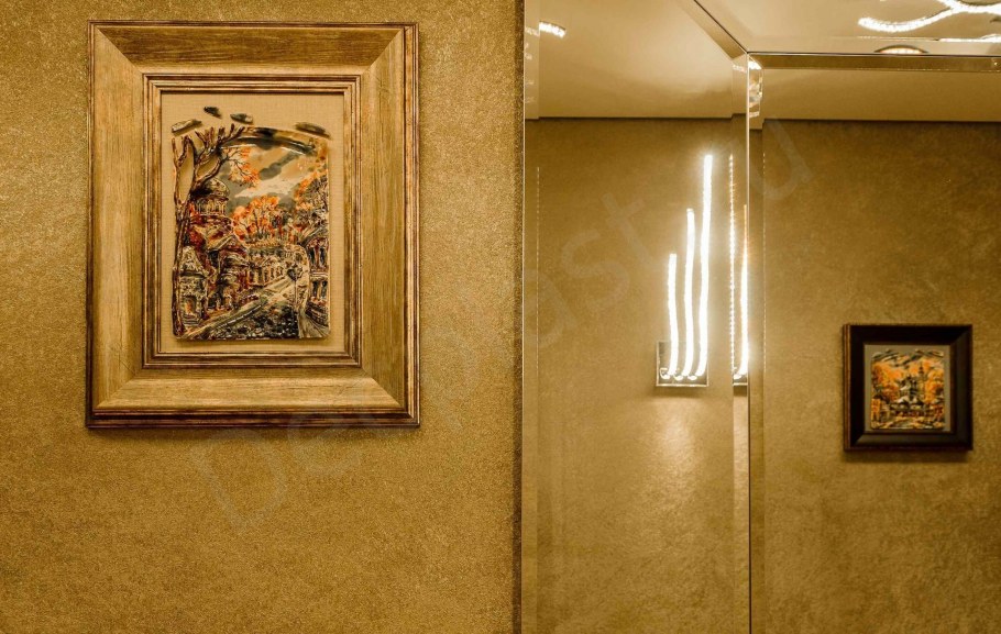 Жидкие обои в комнате