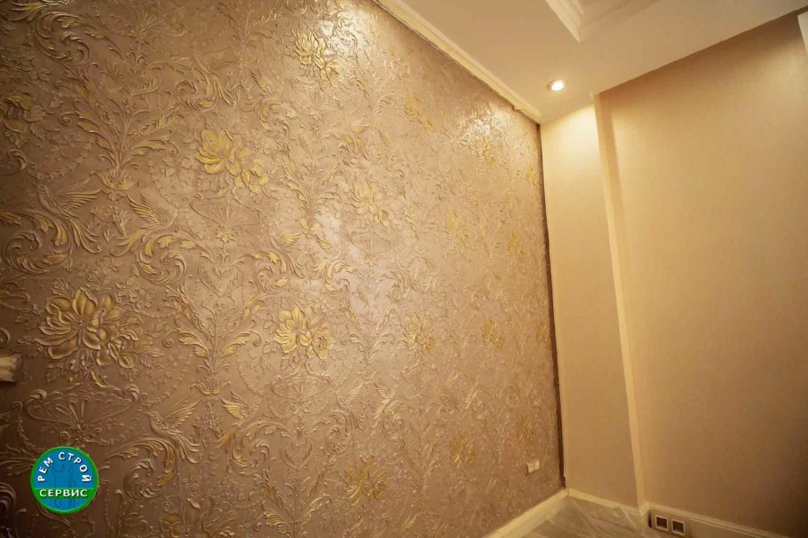 Декоративная штукатурка золото в интерьере